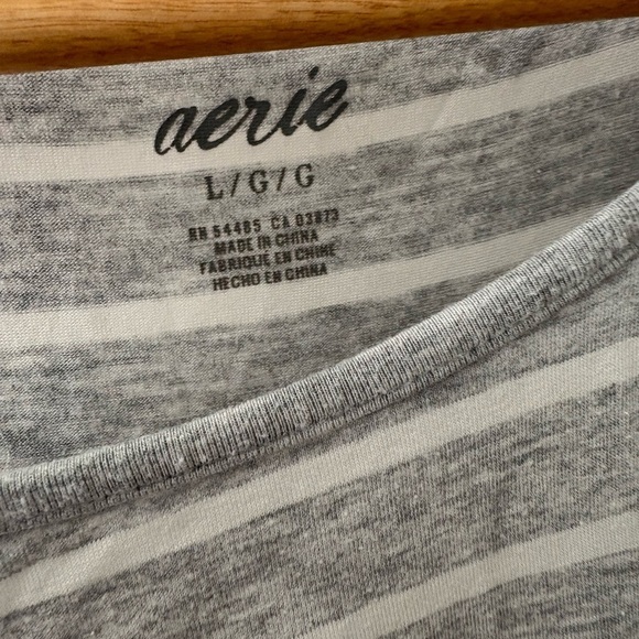Aerie grey white stripe tank dress size large stretchy - Picture 3 of 9